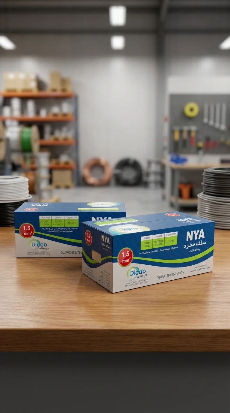 تصاميم عبوات كراتين لشركة دي كاب للكابلات السعودية