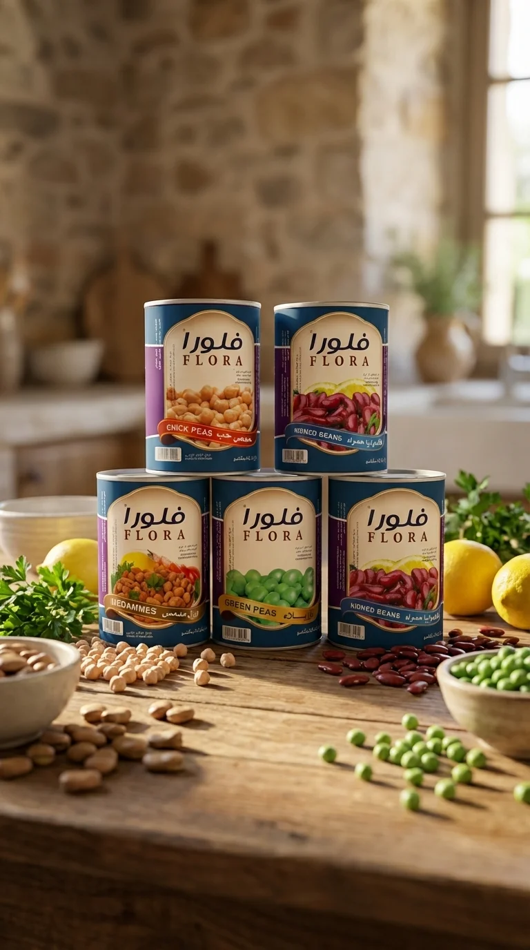 تصميم علب بقوليات فلورا