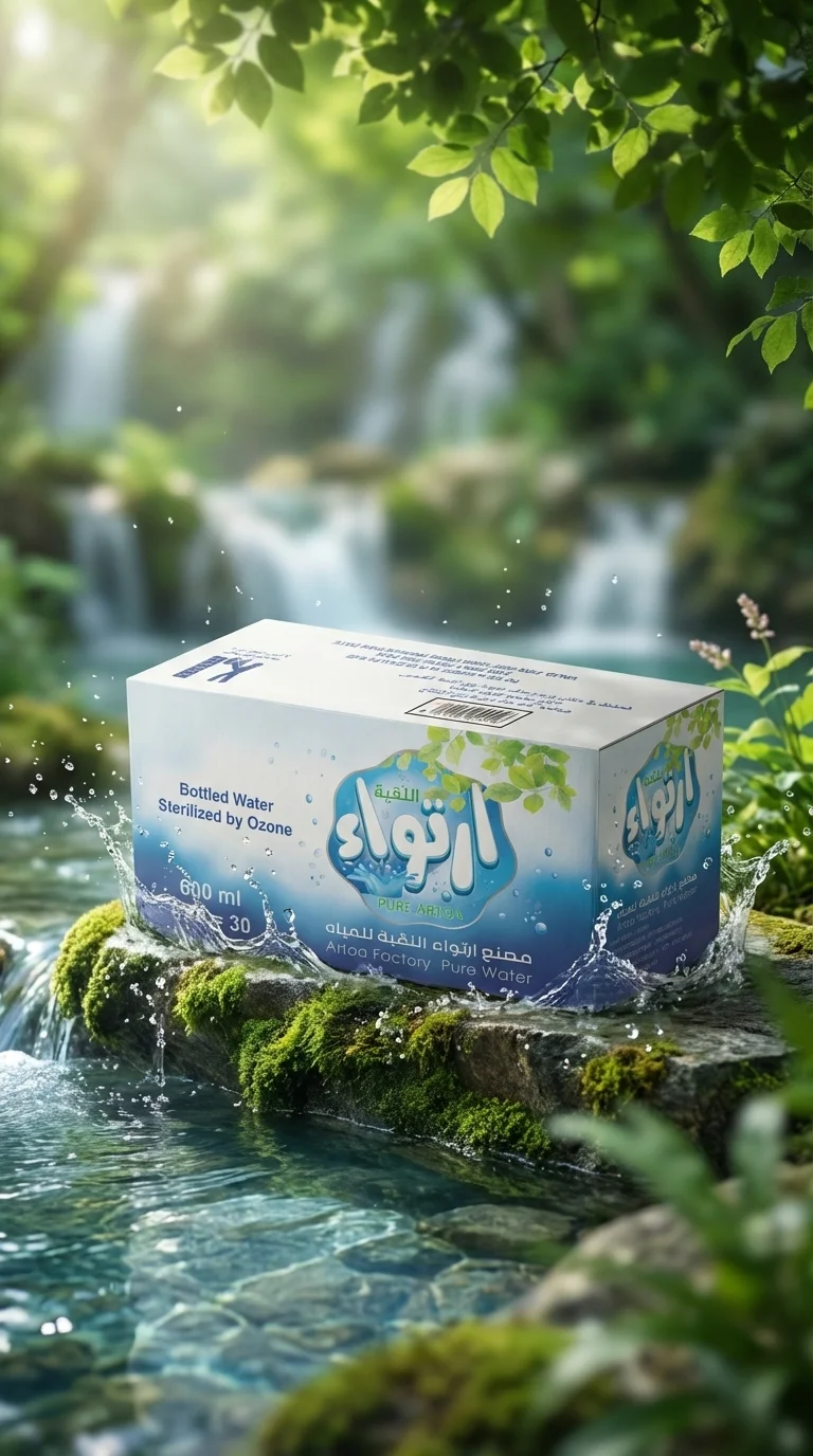 تصميم شعار ومنتجات وهوية  شركة ارتواء  للمياة