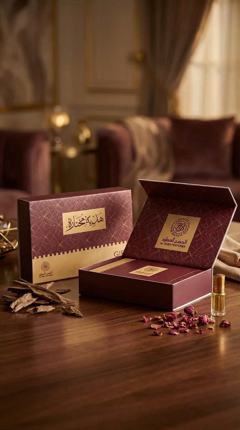 تصميم علبة  هدية عطور